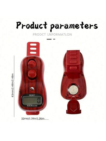 حزام سميك من السيليكون قابل للضبط لحجم الأصبع مع لمبة LED، سبيحة، بطارية سهلة الاستبدال، وظيفة إعادة الضبط، مناسب لعد الصلاة، عد العداد، احصاء الحشود في المعارض، عد أداء الطلاب في الفصول الدراسية
