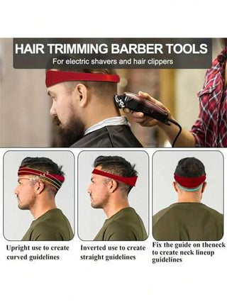 1 قطعة من دليل قص الشعر السيليكون (لون عشوائي)، أداة تصفيف الشعر، طقم قص الشعر الذاتي للرجال، قالب سيليكون مرن لحلاقة الرقبة، لين وسهل الاستخدام، مناسب للمنزل والسفر