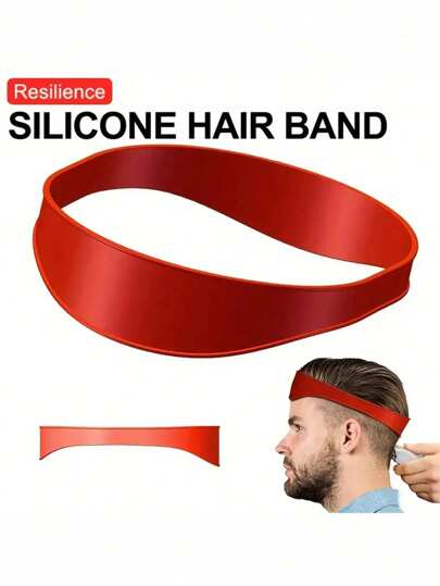 1 قطعة من دليل قص الشعر السيليكون (لون عشوائي)، أداة تصفيف الشعر، طقم قص الشعر الذاتي للرجال، قالب سيليكون مرن لحلاقة الرقبة، لين وسهل الاستخدام، مناسب للمنزل والسفر