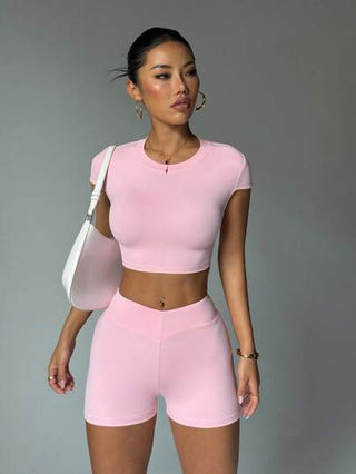 بدلة رياضية للنساء في الربيع والصيف، طقم اليوغا، بدلة لياقة بدنية، بدلة رياضية، بذلة تمرين منزلية مريحة وصديقة للبشرة