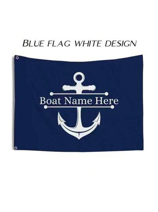 قطعة واحدة علم اسم قارب قابل للتخصيص - شخصه باسم قاربك ، تصميم بحري ، قماش عالي الجودة ، وجهين ، مثالي لملاك القوارب ، رائع للترحيب بالصعود ، ملحق قارب فريد ، هدية مثالية لعشاق اليخوت