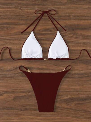 Swim Basics بكيني متصل بشريط أمامي للنساء في عطلة الشاطئ