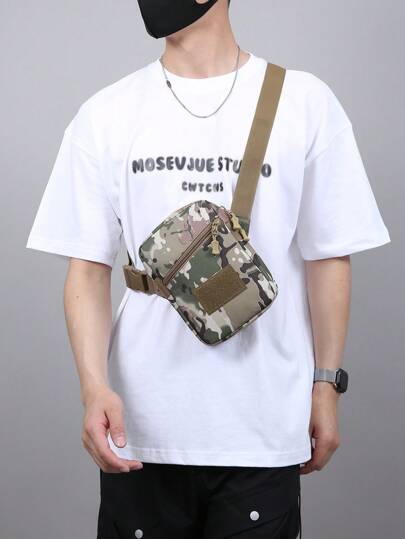 حقيبة كتف جديدة بشكل مائل/ حقيبة رسول محمولة للخارج/ حقيبة هاتف كتف للسفر من الطراز القديمي العسكري/ حقيبة كتف تكتيكية أحادية الحمل