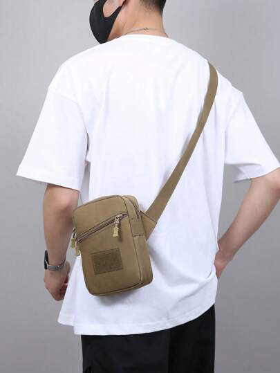 حقيبة كتف جديدة بشكل مائل/ حقيبة رسول محمولة للخارج/ حقيبة هاتف كتف للسفر من الطراز القديمي العسكري/ حقيبة كتف تكتيكية أحادية الحمل