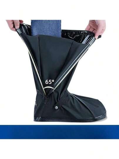 زوج من أغطية الأحذية الطويلة المقاومة للمطر ، مانعة للانزلاق ، مقاومة للماء ، سميكة ومتينة ، للرجال والنساء ، لاستخدام الخارجي