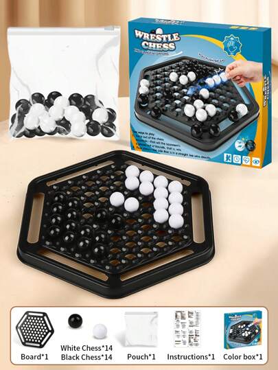 لعبة طاولة شطرنج دفع قوي وأربعة في صف، لون أبيض وأسود، لعبة تفاعلية عائلية وحزب العطلات، هدية