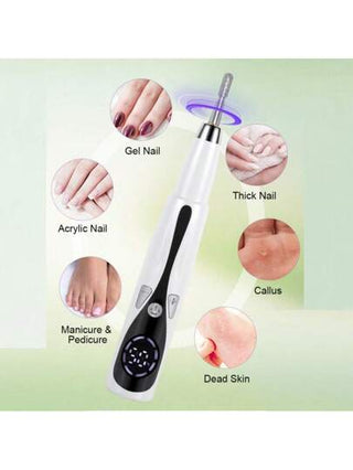 طقم آلة تلميع الأظافر الكهربية احترافية لطحن وتلميع الأظافر وإزالة البشرة الميتة، ملف أظافر، ماكينة مناكير محمولة