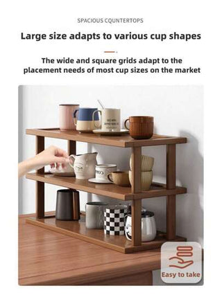 1قطعة رف خزانة متعدد الطبقات من البامبو للمنزل أو المكتب، منظم مطبخ، رف أكواب صغير، رف أحذية، مناسب جدًا للمطبخ وغرفة الطعام والمكتب وغرفة المعيشة