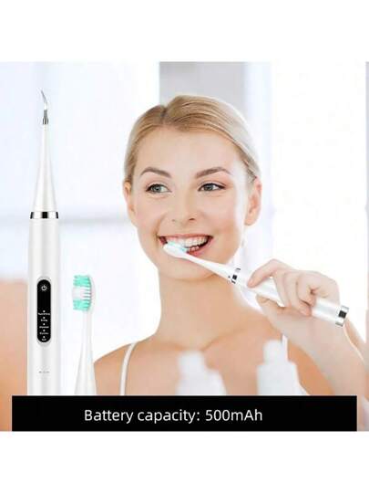 فرشاة أسنان كهربائية قابلة للشحن لإزالة الترسبات والترسبات الجير وبقع القهوة والاقطان بتقنية عالية التردد و 5 أوضاع قابلة للتعديل بطارية 500مللي أمبير سلس لتنظيف الأسنان