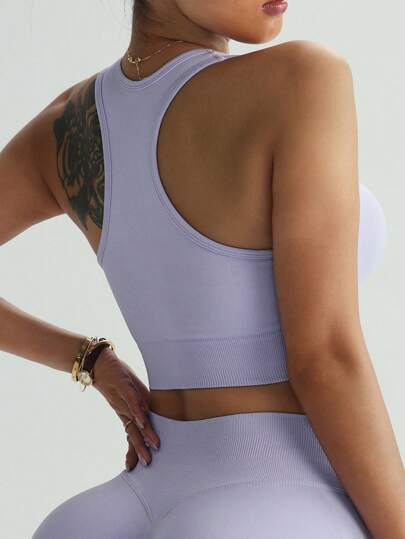 حمالة صدر رياضية مبطنة مع أكواب قابلة للإزالة، مناسبة لليوغا واللياقة البدنية للسيدات، داعمة