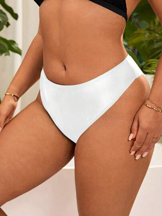 Swim Chiccia قطعة سفلية من ملابس السباحة بحجم كبير بلون أسود فضفاض للعطلات الفسيحة للنساء