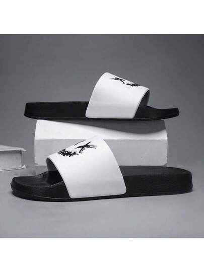 صنادل شاطئ صيفية سميكة مسطحة من الإيفا مريحة وناعمة للرجال كبار الحجم، للاستخدام الداخلي والخارجي