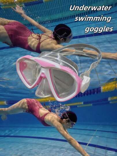 قناع غوص مضاد للضباب وواق من الماء مناسب للمبتدئين في التنزه تحت الماء والأنشطة في حمام السباحة، لا يُضبب ويوفر رؤية واضحة تحت الماء، قطعة واحدة