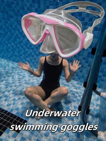 قناع غوص مضاد للضباب وواق من الماء مناسب للمبتدئين في التنزه تحت الماء والأنشطة في حمام السباحة، لا يُضبب ويوفر رؤية واضحة تحت الماء، قطعة واحدة