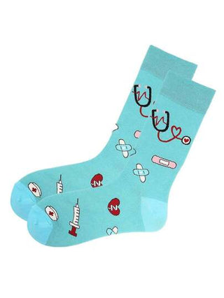 زوج جوارب متوسطة الساق، مصمم بنقش سماعة طبية/ممرضة، يناسب الجنسين، ناعمة، قابلة للتنفس، دافئة ومقاومة للروائح الكريهة، مناسبة لجميع المواسم، هدية لعيد الممرضات