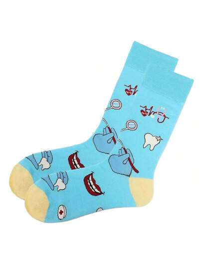 زوج جوارب يناسب الرجال والنساء بتصميم طبي لطبيب الأسنان والممرضة، ناعم وقابل للتنفس، مقاوم للروائح الكريهة والدفء، مناسب كهدية لعيد الممرضة، ملائمة للاستخدام على مدار السنة