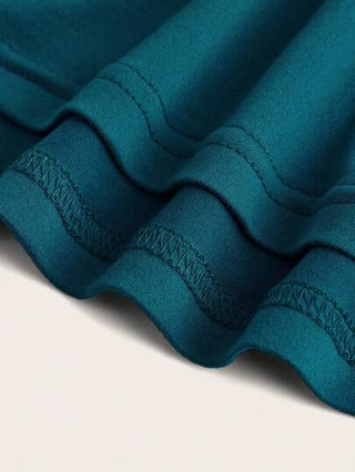 EZwear توب كاجوال أزرق سماوي أكمام بلا أكتاف ضيق الخصر، مناسب للصيف