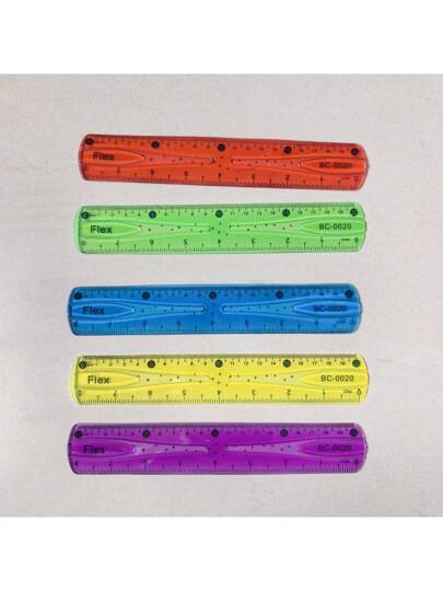 أدوات مكتبية ومدرسية 3 قطع مجموعة مسطرة مرنة 20 سم/30 سم ، أداة قياس بلاستيكية قابلة للثني ، مناسبة للرسم والاستخدام المدرسي ، متعددة الألوان