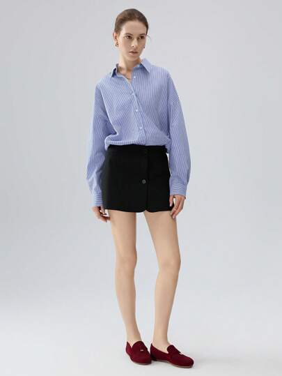 أحذية مسطحة نسائية مصنوعة من جلد الغزال والمعدن ذو القاع الناعم، مناسبة للربيع والخريف