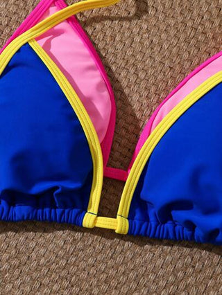 Swim 4 قطع من طقم بيكيني بلون مزدوج وربطة عنق للنساء ، لاستخدامه في الشاطئ وحفلات المسبح ، للربيع والصيف