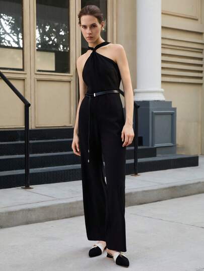 أحذية نسائية ذات كعب منخفض مصنوعة من الجلد الأسمر مع مؤخرة مفتوحة وأصبع مدبب للحفلات وخارج المنزل ، ذات كعب سميك أنيقة