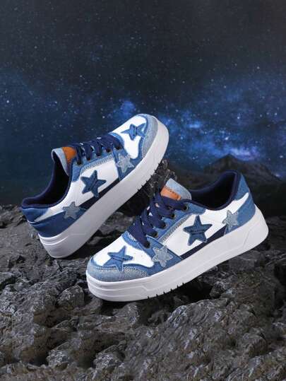 أحذية رياضية كاجوال قماشية للنساء، مريحة وخفيفة الوزن ومنفذة للهواء، باللون الأزرق