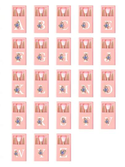 مجموعة فرش التجميل المحمولة مع مرايا، أزهار وردية وأحرف A-Y، مجموعات فرش التجميل المعبأة في علب، فرش تجميل متعددة الوظائف مع علب مرآة، أقلام تجميل صغيرة متعددة الوظائف، فرش أساس المكياج، فرش ظلال العيون، أدوات تجميل مبتدئة فرشاة خلط مستحضرات...