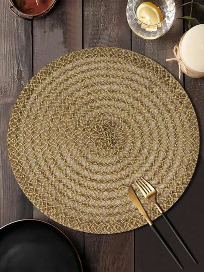 1/4/6 قطعة حصيرة طاولة مبطنة منسوجة من القنب الحديث، عازلة للحرارة وغير انزلاقية، مناسبة لديكور المطاعم والفنادق، حفلات الزفاف وعيد الحب والاحتفالات والنزهات وحفلات عيد الميلاد