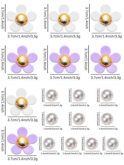 18 حبة كليبس أحذية مزين باللؤلؤ والزهور - تصميم طازج وأنيق، زينة أحذية فاخرة