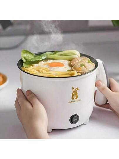 RAF طباخ كهربائي محمول وبخاري، قدر متعدد الوظائف لشخص واحد إلى ثلاثة أشخاص، مريح وسريع، مناسب للقلي والتسوية والبخار، قدر طبقة غير لاصقة، أواني طهي كهربائية لطهي أطعمة مختلفة مثل الدجاج والنودلز والأرز والحساء والبيض المسلوق والفطائر وغيرها. جهاز...