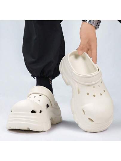 صنادل نسائية مقاس كبير مفرغة، أحذية شاطئ ، سميكة الوحدة، تصميم زوجي، لداخل وخارج المنزل صيفي, سهل الارتداء، موضة