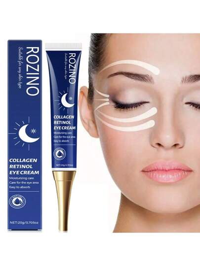 كريم عيون مدعم بالكولاجين والريتينول 20 جم بمستخلصات العنب والجنسيانا والقشر الحمضي، مناسب للعينين والفم والجبهة والوجه والرقبة، للجميع. يشد ويلطف ويرطب منطقة العين، يساعد على تقليل تجاعيد زوايا العين، هدية رائعة للمناسبات