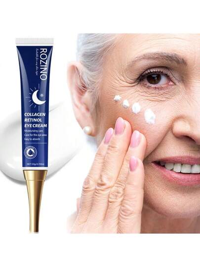 كريم عيون مدعم بالكولاجين والريتينول 20 جم بمستخلصات العنب والجنسيانا والقشر الحمضي، مناسب للعينين والفم والجبهة والوجه والرقبة، للجميع. يشد ويلطف ويرطب منطقة العين، يساعد على تقليل تجاعيد زوايا العين، هدية رائعة للمناسبات