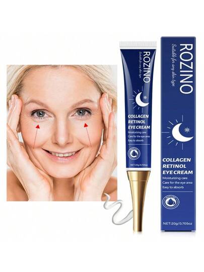 كريم عيون مدعم بالكولاجين والريتينول 20 جم بمستخلصات العنب والجنسيانا والقشر الحمضي، مناسب للعينين والفم والجبهة والوجه والرقبة، للجميع. يشد ويلطف ويرطب منطقة العين، يساعد على تقليل تجاعيد زوايا العين، هدية رائعة للمناسبات