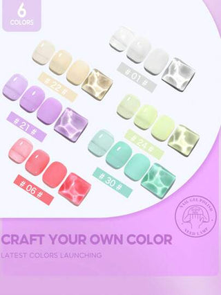 coscelia 6 قطع من مجموعة طلاء أظافر جل كريستالي شفاف بحجم 7مل للنساء DIY صالون فن الأظافر، ألوان شفافة كالحلوى، تنقشع بالنقع، تستخدم مع مصباح أشعة فوق بنفسجية/الليد، طقم 7مل أحمر، وردي، عاري، بني لطلاء أظافر ربيع وصيف لعاشقات الأظافر للاستخدام...