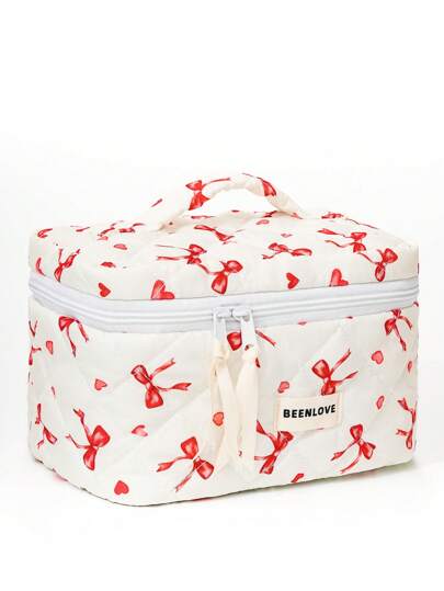 حقيبة مكياج ذات طباعة أزياء ديكور حياة البحر، حقيبة تخزين يد محمولة متعددة الوظائف علي الطراز Y2K للسفر، حقيبة منظم للمستحضرات بطبعة فيونكة، لطيفة ناعمة للبنات، حقيبة تخزين عملية للاستخدام اليومي، هدايا عيد الحب، أعياد الميلاد، هدايا للأصدقاء والمعلمين