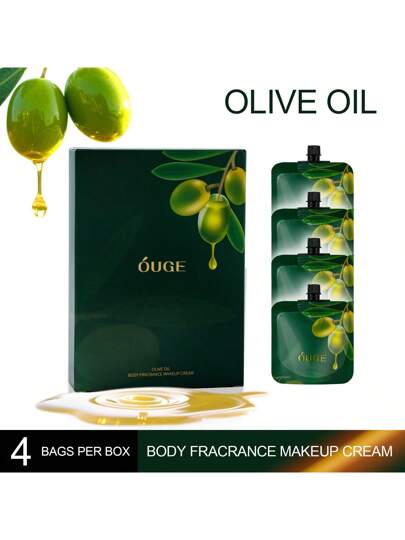4 قطع/علبة كريم وجه مرطب بعطر زيت الزيتون، ذو تأثير مكياج طبيعي، مرطب، مشرق، كريم وجه مكمل، تغطية خفيفة، خبرة بشرة متساوية، مناسب لاستخدامه في المنزل أو الخارج