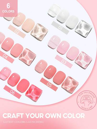 coscelia 6 قطع مجموعة طلاء أظافر جيل يمكن نقعها، 7 مل كريستال جيلي بالوان وردي وأحمر وبني، طلاء أظافر جيل بحاجة إلى مصباح أشعة فوق بنفسجية/LED، مجموعة صيفية لطلاء الأظافر بالجيل مع ملحقات تجميل الأظافر كهدية لصالونات الأظافر