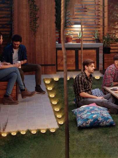 1/4/12 وحدة إضاءة أرضية شمسية - إضاءة منظر طبيعي خارجية مقاومة للماء للممرات والحديقة والفناء والأرض والممشى، ديكور المنزل- أضواء قرص شمسية 8 أضواء ليد