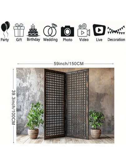 1 قطعة شعار ياباني خشبي مسطح 2D بطراز شريطي مرقط، ذات ملمس شبكي، لا يحتاج كهرباء، متعدد الاستخدامات في المنزل والمكتب والغرف وخلفيات التصوير، لافتات زخرفية من قماش فينيل