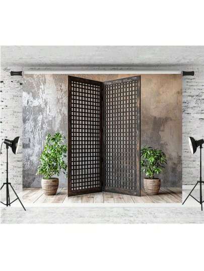 1 قطعة شعار ياباني خشبي مسطح 2D بطراز شريطي مرقط، ذات ملمس شبكي، لا يحتاج كهرباء، متعدد الاستخدامات في المنزل والمكتب والغرف وخلفيات التصوير، لافتات زخرفية من قماش فينيل