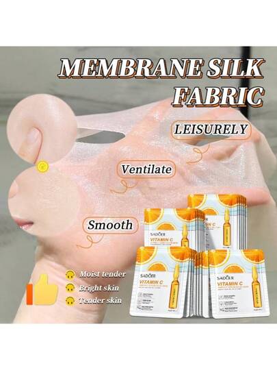 قناع فيتامين سي المرطب ، مرطب ، مصلح ، مرطب ، مبيض ، ومنير للبشرة. يرطب ويملس ويصلح البشرة بعد التعرض للشمس ، ويجعل البشرة رقيقة وناعمة ، ويؤخر شيخوخة البشرة.