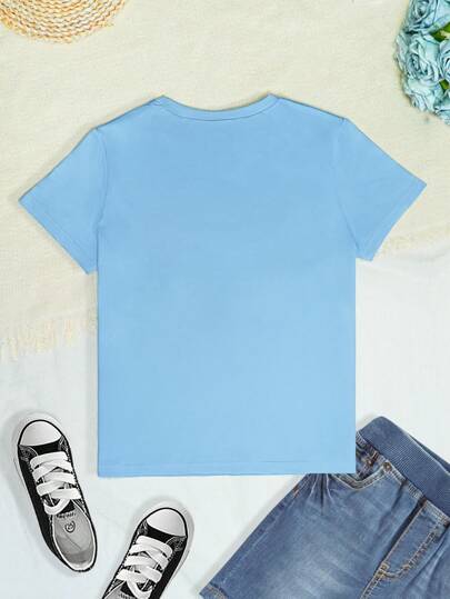 Disney ملابس علوية بطبعة سيتش | ملابس سيتش | قمصان كم قصير للأولاد والبنات