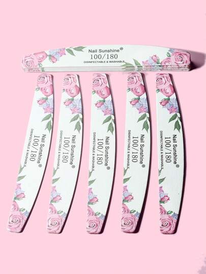 1 قطعة/10 قطع منشار أظافر خشبي بشكل نصف قمر 100/180 درجة لتنعيم وتجميل الأظافر