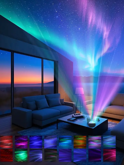 1 جهاز عرض سماء نجمية وكوكبية قطبية، مصباح ليد يعمل بالكهرباء عبر USB مع جهاز تحكم عن بُعد ،إضاءة ديكورية ملونة، مناسبة لغرفة النوم والغرفة وعيد الميلاد وعيد الحب والتخييم والحفلات الزفاف-بلاستيك، بطارية زر غير قابلة للشحن