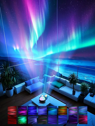 1 جهاز عرض سماء نجمية وكوكبية قطبية، مصباح ليد يعمل بالكهرباء عبر USB مع جهاز تحكم عن بُعد ،إضاءة ديكورية ملونة، مناسبة لغرفة النوم والغرفة وعيد الميلاد وعيد الحب والتخييم والحفلات الزفاف-بلاستيك، بطارية زر غير قابلة للشحن