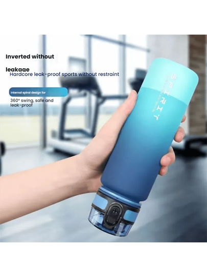 1 قطعة زجاجة مياه رياضية كاجوال خارجية سعة 750/1000 مل، عدم تسرب، غطاء قابل للطي بفتح لمس واحد، محمولة، مصنوعة من مادة البولي كربونات، مناسبة لعشاق اللياقة البدنية والهواة الخارجيون - رائعة للجيم والمدرسة والدراجات والتنزه والسفر - هدية عيد الحب واليوم ال