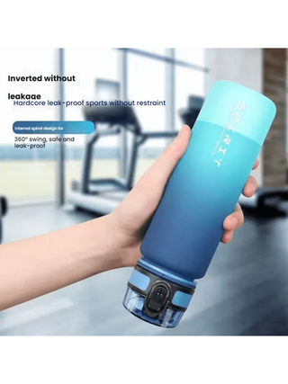 1 قطعة زجاجة مياه رياضية كاجوال خارجية سعة 750/1000 مل، عدم تسرب، غطاء قابل للطي بفتح لمس واحد، محمولة، مصنوعة من مادة البولي كربونات، مناسبة لعشاق اللياقة البدنية والهواة الخارجيون - رائعة للجيم والمدرسة والدراجات والتنزه والسفر - هدية عيد الحب واليوم ال