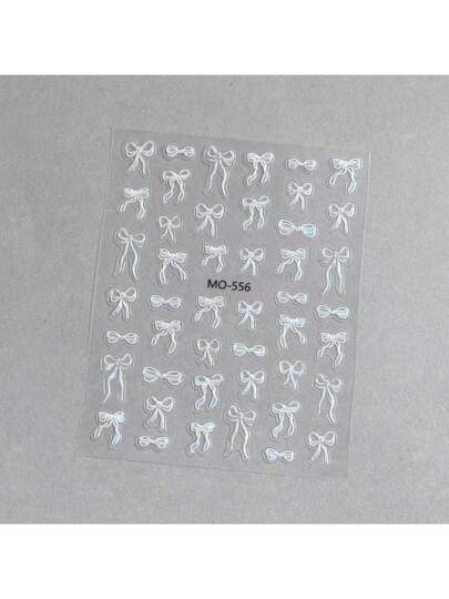 3 ورق ملصقات أشرطة 3D لأظافر الزخرفة أربطة وحليات أظافر عقدة الفراشة حرير جميلة، ديكورات 2Y2K، ملحقات منيكير كاواي