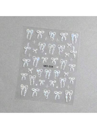 3 ورق ملصقات أشرطة 3D لأظافر الزخرفة أربطة وحليات أظافر عقدة الفراشة حرير جميلة، ديكورات 2Y2K، ملحقات منيكير كاواي